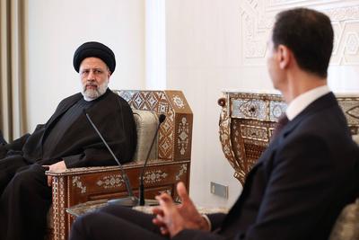 Iranian President Ebrahim Raisi meets with Syria's President Bashar al-Assad in Damascus-stock-photo