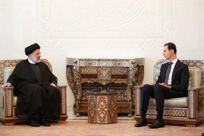 Iranian President Ebrahim Raisi meets with Syria's President Bashar al-Assad in Damascus-stock-photo