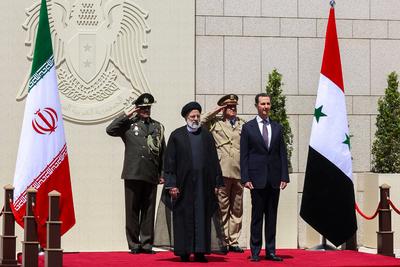 Iranian President Ebrahim Raisi meets with Syria's President Bashar al-Assad in Damascus-stock-photo