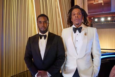 Sean Combs and Jay Z during the live ABC telecast of the 94th Oscars® at the Dolby Theatre at Ovation Hollywood in Los-stock-foto