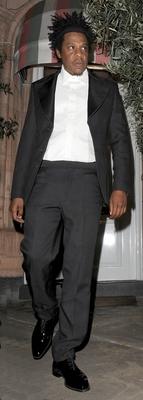 American rapper Jay-Z and American singer Beyonce spotted at Harrys Bar in Mayfair after attending the European Premier-stock-photo