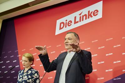 Vorstellung Wahlprogramm Die Linke zur Bundestagswahl 2025-stock-foto
