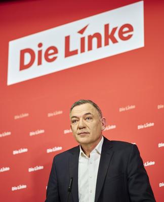 Vorstellung Wahlprogramm Die Linke zur Bundestagswahl 2025-stock-foto