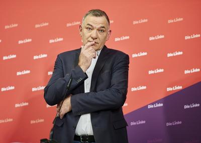 Vorstellung Wahlprogramm Die Linke zur Bundestagswahl 2025-stock-foto