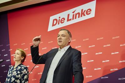 Vorstellung Wahlprogramm Die Linke zur Bundestagswahl 2025-stock-foto