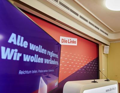 Vorstellung Wahlprogramm Die Linke zur Bundestagswahl 2025-stock-foto