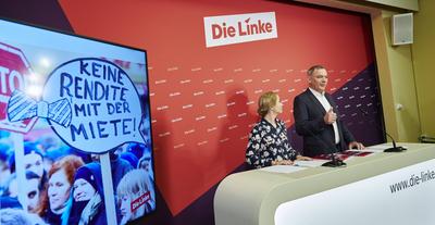 Vorstellung Wahlprogramm Die Linke zur Bundestagswahl 2025-stock-foto