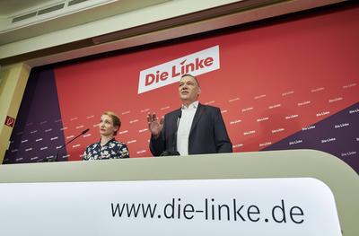 Vorstellung Wahlprogramm Die Linke zur Bundestagswahl 2025-stock-foto