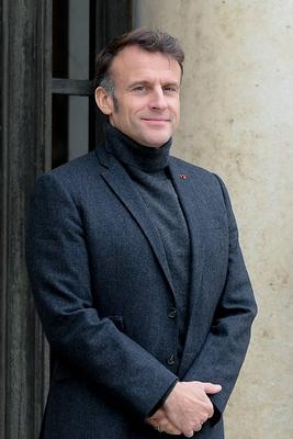 Emmanuel Macron recoit, Umaro Sissoco Embalo, le president de la Guinee Bissau-stock-foto