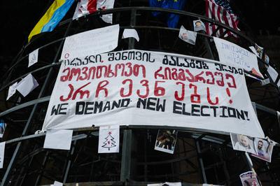 Opposition demonstration in Tbilisi-stock-photo