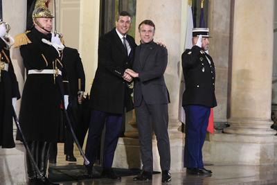 Emmanuel Macron recoit le President du Paraguay a l'Elysee-stock-foto