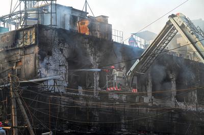 Massive Fire Breaks Out At Rajouri Garden Restaurant In Delhi; 10 Fire Engines At Spot-stock-photo