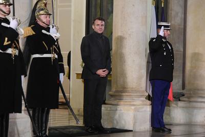 Emmanuel Macron recoit le President du Paraguay a l'Elysee-stock-foto