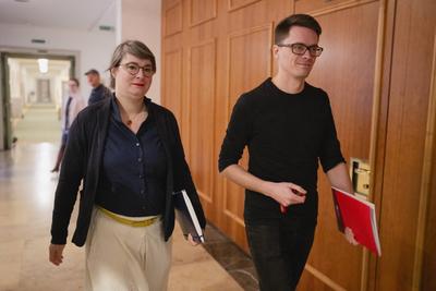 Th?ringer Brombeerparteien treffen Die Linke-stock-photo