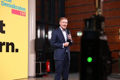 Berlin - Pressetermin bei der Kampagnenpr?sentation der Freien Demokraten zur Bundestagswahl 2025-stock-foto