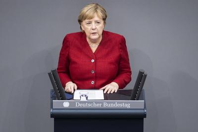 News Themen der Woche KW34 Angela Merkel, Bundeskanzlerin, aufgenommen im Rahmen einer Sondersitzung zur Situation in Af-stock-photo