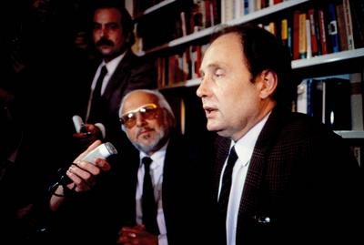 Gerd Heidemann, deutscher Reporter, wird in Hamburg zu den von ihm entdeckten Hitler-Tageb?chern interviewt, Deutschland-stock-photo