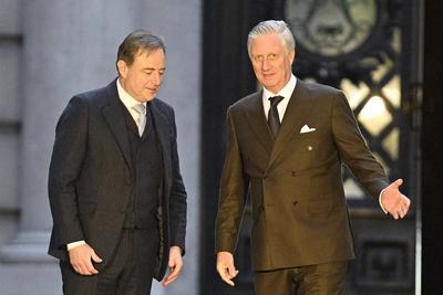 Consultations of King Philippe with informeur Bart De Wever 10/12/2024-stock-foto