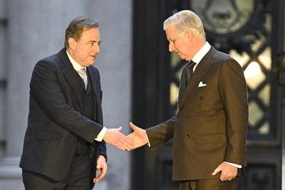 Consultations of King Philippe with informeur Bart De Wever 10/12/2024-stock-foto