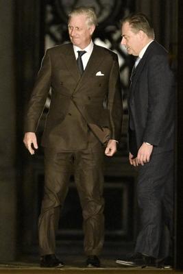 Consultations of King Philippe with informeur Bart De Wever 10/12/2024-stock-foto