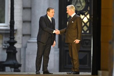 Consultations of King Philippe with informeur Bart De Wever 10/12/2024-stock-foto