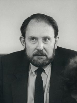 Gerd Heidemann beim Stern -Prozess um die gef?lschten Hitler-Tageb?cher vor dem Landgericht in Hamburg, Deutschland 1985-stock-photo
