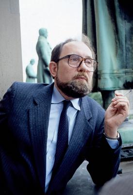 Gerd Heidemann, deutscher Reporter, am letzten Tag des Stern -Prozesses wegen Betruges mit gef?lschten Hitler-Tageb?cher-stock-photo