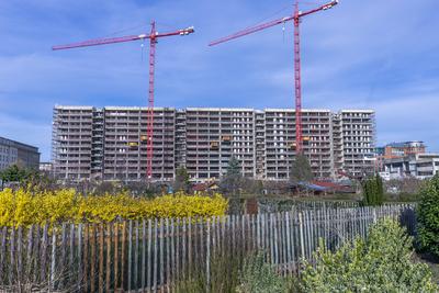 Die CG Gruppe des Immobilienmagnaten Christoph Gr?ner baut in Leipzig massiv im Wohnungsmarkt. Hier das ehemalige Techni-stock-photo