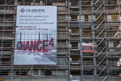 Die CG Gruppe des Immobilienmagnaten Christoph Gr?ner baut in Leipzig massiv im Wohnungsmarkt. Hier das ehemalige Techni-stock-photo