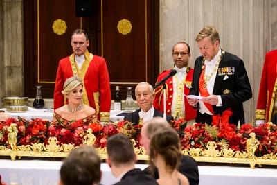 Incoming State Visit Portugal Day 1 State Banquet, Amsterdam, The Netherlands-stock-foto
