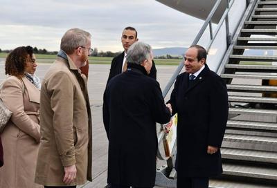 Egyptian President Abdel Fattah el-Sisi arrives in the Irish capital Dublin at the end of his European tour, Ireland-stock-foto
