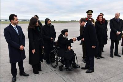 Egyptian President Abdel Fattah el-Sisi arrives in the Irish capital Dublin at the end of his European tour, Ireland-stock-foto