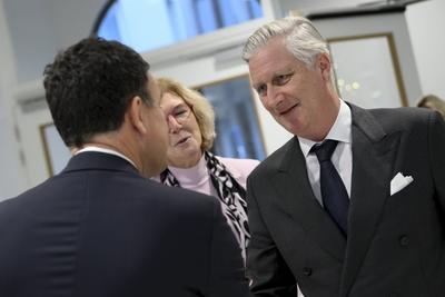 King Philippe Visits The Ag Insurance Head Office-stock-photo