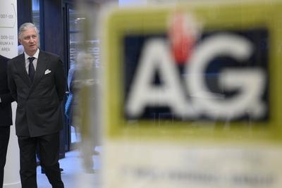 King Philippe Visits The Ag Insurance Head Office-stock-photo