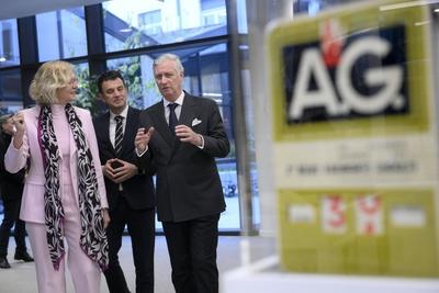 King Philippe Visits The Ag Insurance Head Office-stock-photo