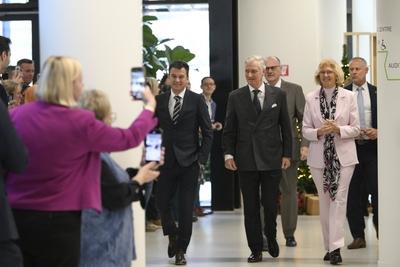 King Philippe Visits The Ag Insurance Head Office-stock-photo