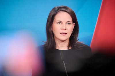 Berlin, Statement von Annalena Baerbock zur Lage in Syrien-stock-foto