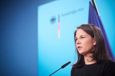 Berlin, Statement von Annalena Baerbock zur Lage in Syrien-stock-foto