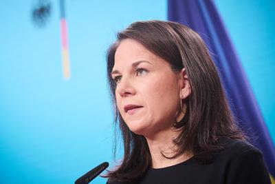 Berlin, Statement von Annalena Baerbock zur Lage in Syrien-stock-foto