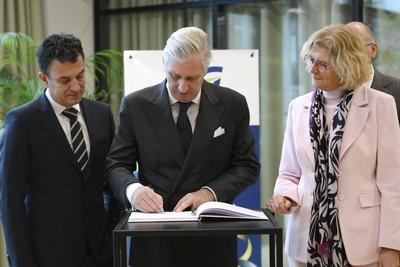 King Philippe Visits The Ag Insurance Head Office-stock-photo