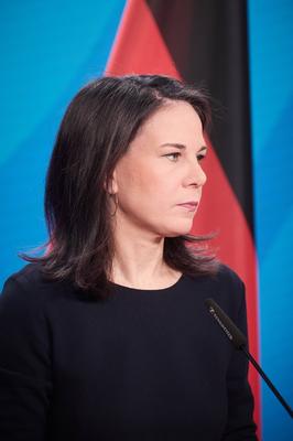 Berlin, Statement von Annalena Baerbock zur Lage in Syrien-stock-foto