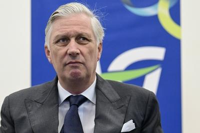King Philippe Visits The Ag Insurance Head Office-stock-photo