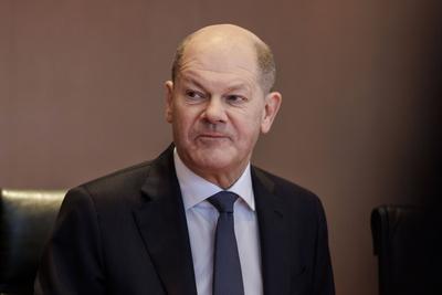 Olaf Scholz-stock-foto