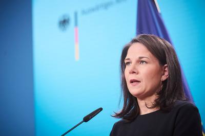 Berlin, Statement von Annalena Baerbock zur Lage in Syrien-stock-foto