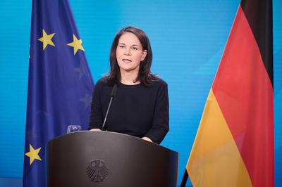 Berlin, Statement von Annalena Baerbock zur Lage in Syrien-stock-foto