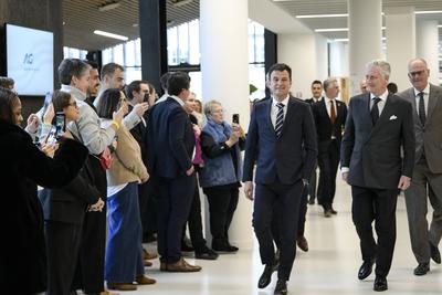 King Philippe Visits The Ag Insurance Head Office-stock-photo