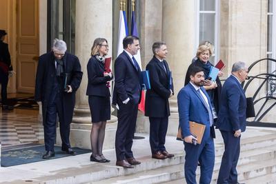 Weekly cabinet meeting at the presidential Elysee Palace-stock-photo