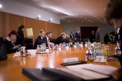 V.l.n.r. Heidemarie Wiezorek-Zeul (Deutschland/SPD/Entwicklungsministerin), Olaf Scholz (Deutschland/SPD/Arbeitsministe-stock-photo
