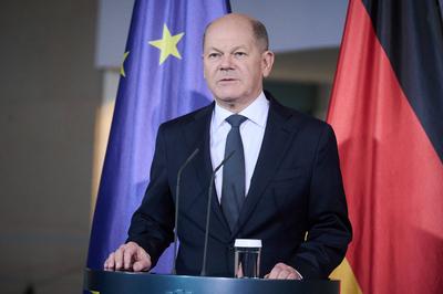 Berlin, Statement Bundeskanzler Olaf Scholz zum Antrag der Vertrauensfrage-stock-foto