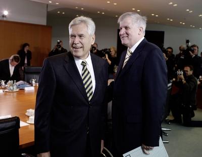 Michael GLOS l CSU Bundeswirtschaftsminister und Horst SEEHOFER CSU Bundeslandwirtschafts-stock-foto